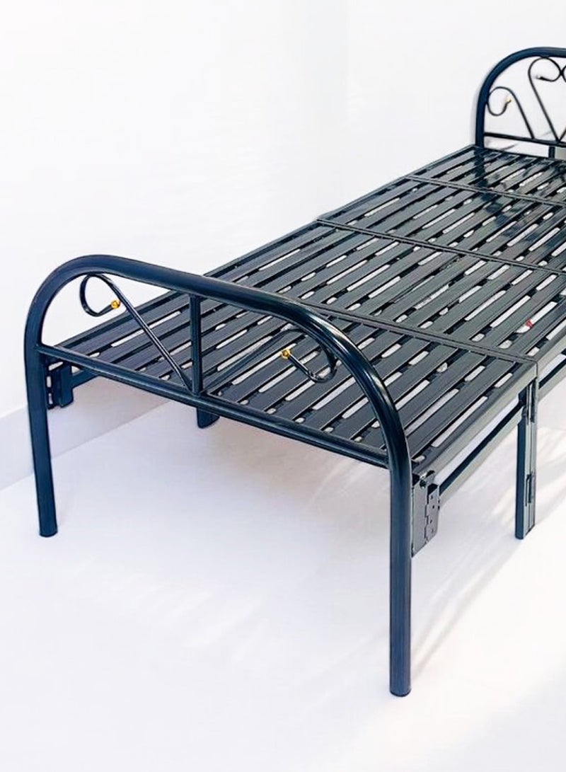 ميرال سرير مفرد حديد قابل للطي والتعديل مقاس 90×190 سم – تصميم عملي شديد التحمل لتوفير المساحة والاستخدام المتعدد - Image 3